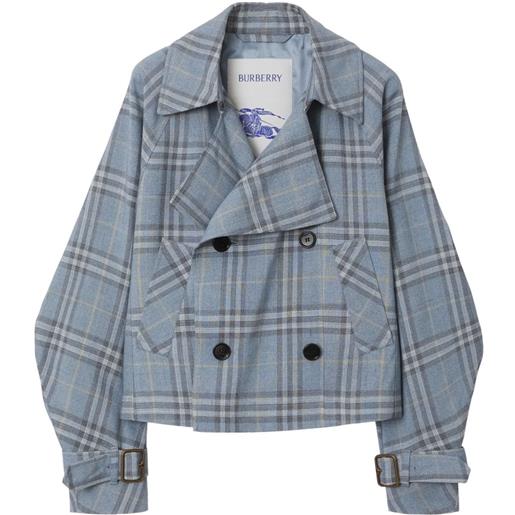Burberry trench a quadri - blu