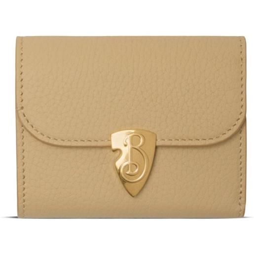 Burberry portafoglio b shield - toni neutri