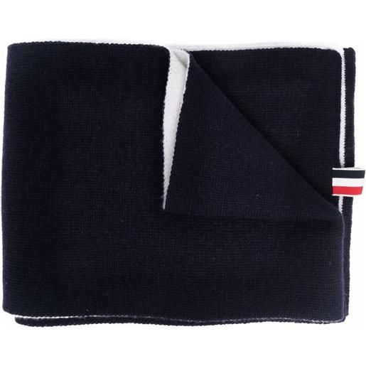 Thom Browne sciarpa con intarsio - blu