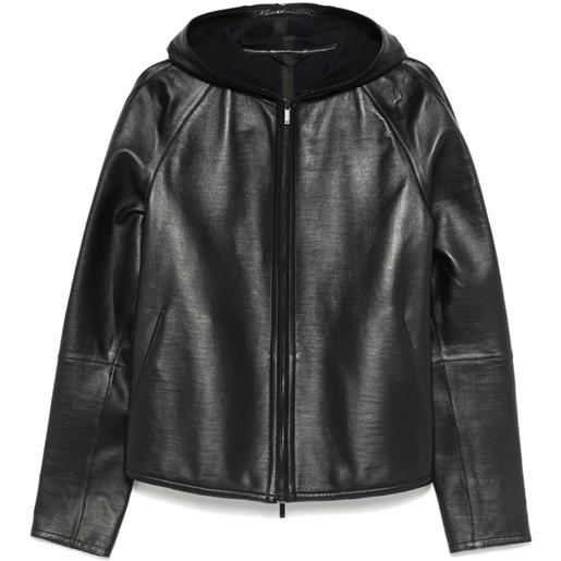 Emporio Armani giacca in pelle - nero