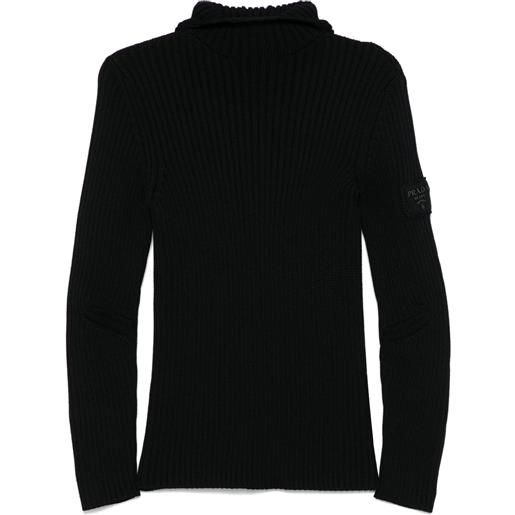 Prada felpa a coste - nero