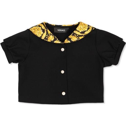 Versace Kids camicia con stampa barocco - nero