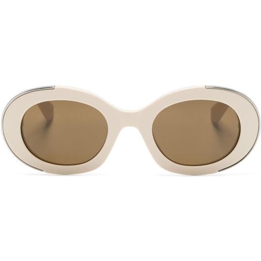 Alexander McQueen Eyewear occhiali da sole ovali - toni neutri