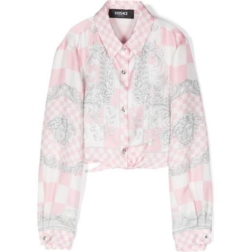Versace Kids camicia medusa contrasto - rosa