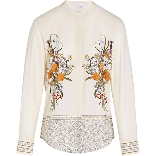 Giambattista Valli blusa marigold bouquets - bianco