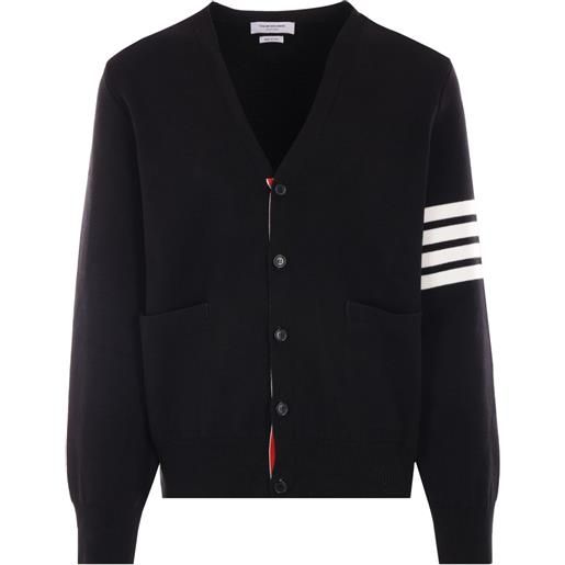 Thom Browne cardigan con dettagli a righe - nero