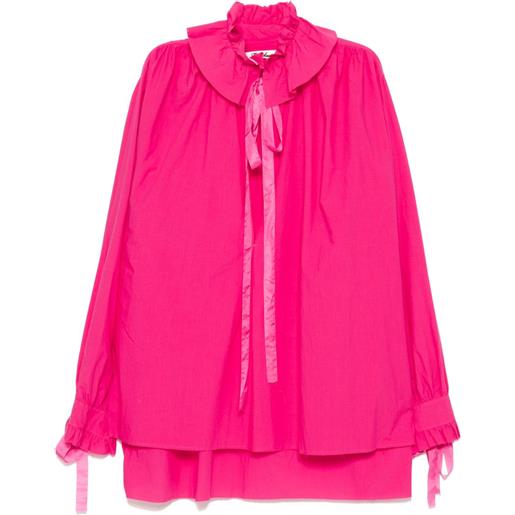 midorikawa blusa con orlo a taglio vivo - rosa