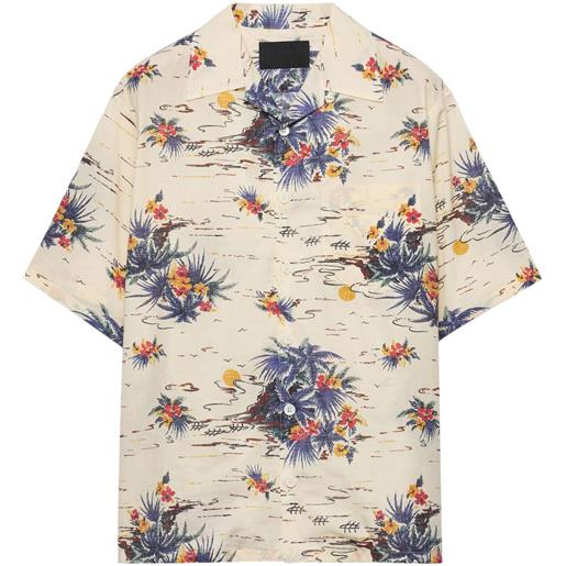 Prada camicia hawaii con stampa - giallo