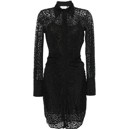 Alexander McQueen abito corto leopardato - nero