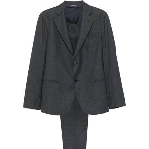 Emporio Armani completo in lana vergine - blu