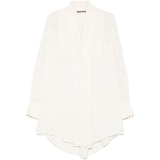 Alexander McQueen blusa in seta - toni neutri