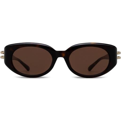 Alexander McQueen Eyewear occhiali da sole tondi - marrone
