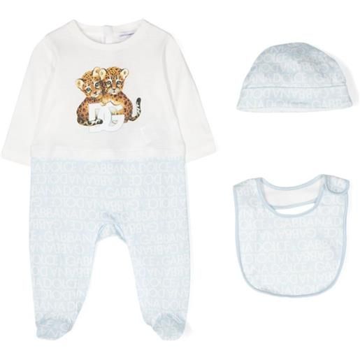 Dolce & Gabbana Kids pigiama con monogramma - blu