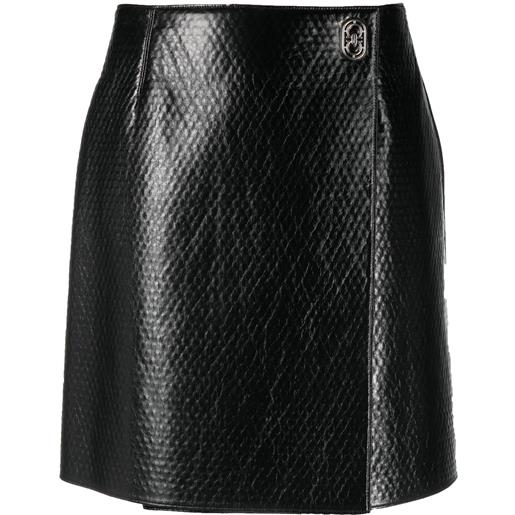 Ferragamo gonna goffrata - nero