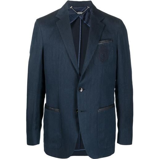 Billionaire blazer monopetto con ricamo - blu