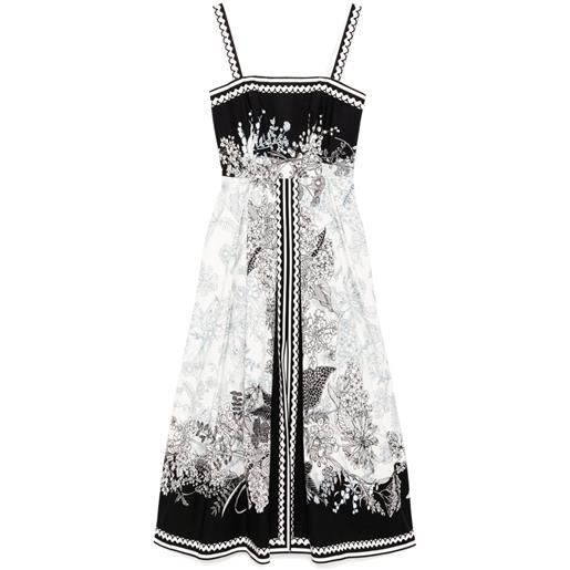 Elie Saab abito in cotone con stampa - nero