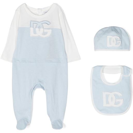 Dolce & Gabbana Kids set neonati con applicazione - blu