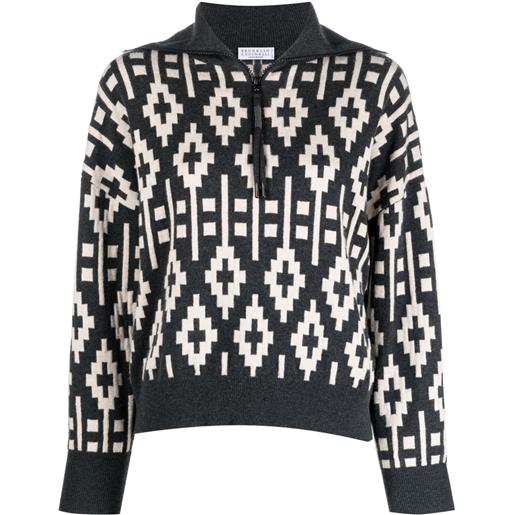 Brunello Cucinelli felpa con motivo grafico - nero