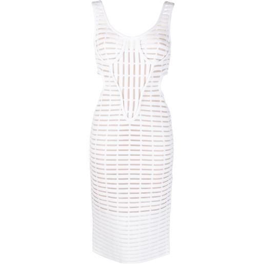 Genny abito midi con dettaglio cut-out - bianco