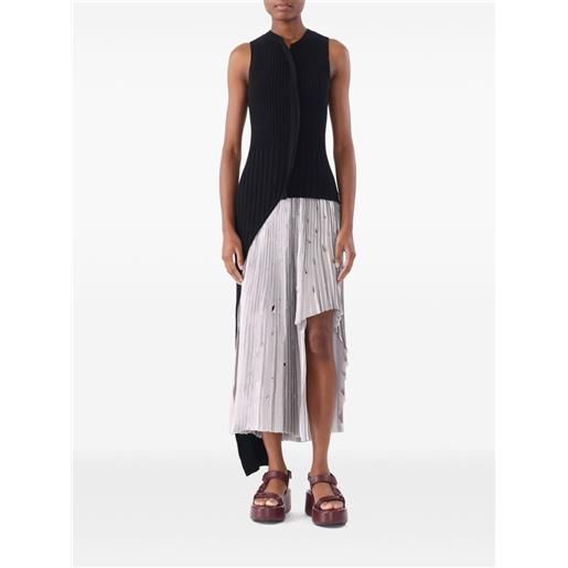 Jason Wu Collection top asimmetrico in maglia a coste - nero