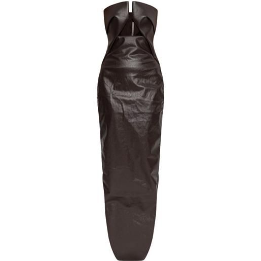 Rick Owens abito midi con dettaglio cut-out - marrone