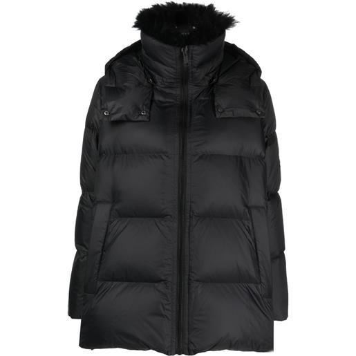 Yves Salomon piumino con cappuccio - nero