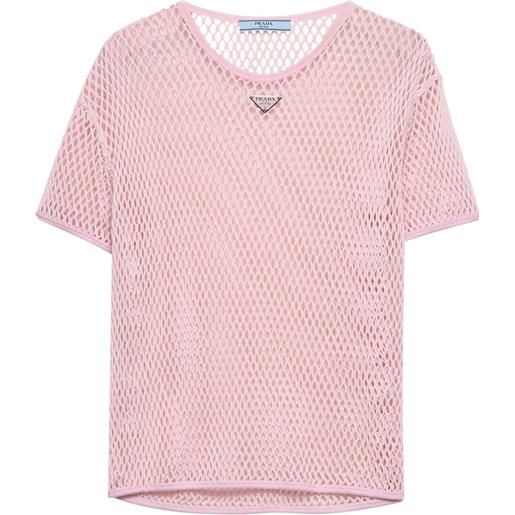 Prada t-shirt in rete - rosa