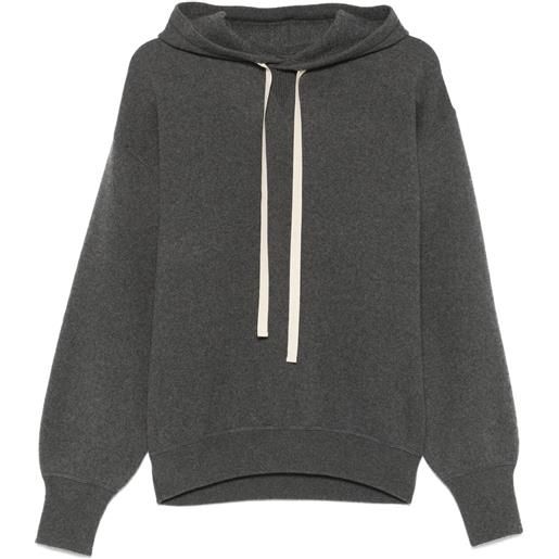 Jil Sander felpa in cashmere con cappuccio - grigio