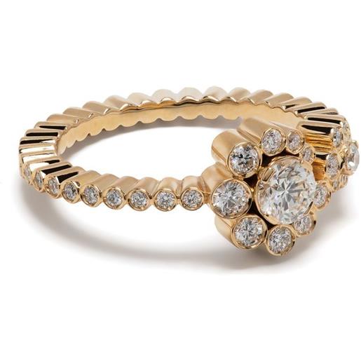 Sophie Bille Brahe anello celestine fleur in oro giallo 18 carati con diamanti