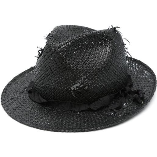 Yohji Yamamoto cappello con effetto vissuto - nero