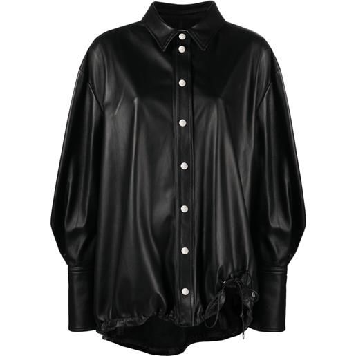 The Attico giacca-camicia in pelle - nero