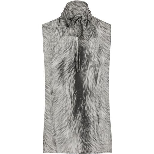 Dolce & Gabbana top con stampa effetto pelliccia - bianco