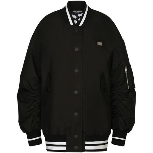 Dolce & Gabbana bomber con dettaglio a righe - nero