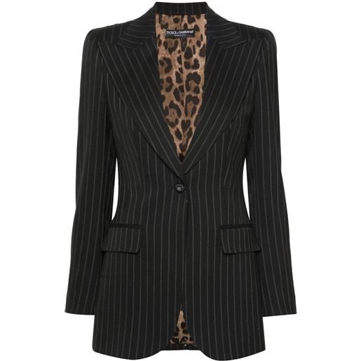 Dolce & Gabbana blazer monopetto gessato - nero