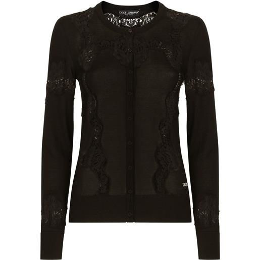 Dolce & Gabbana cardigan dna con inserti - nero
