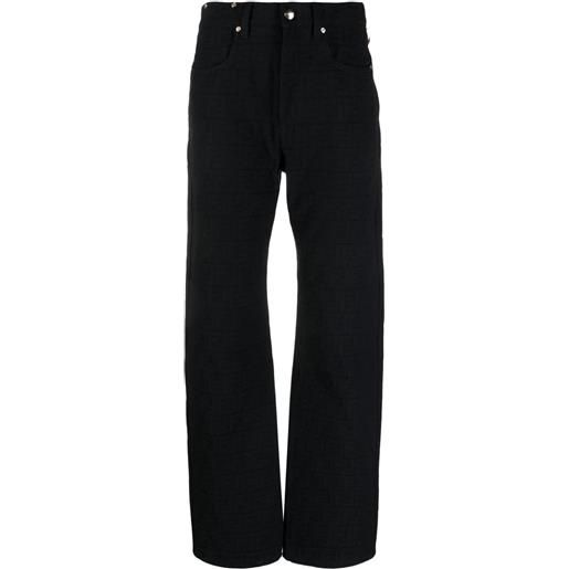FENDI pantaloni con logo jacquard - blu