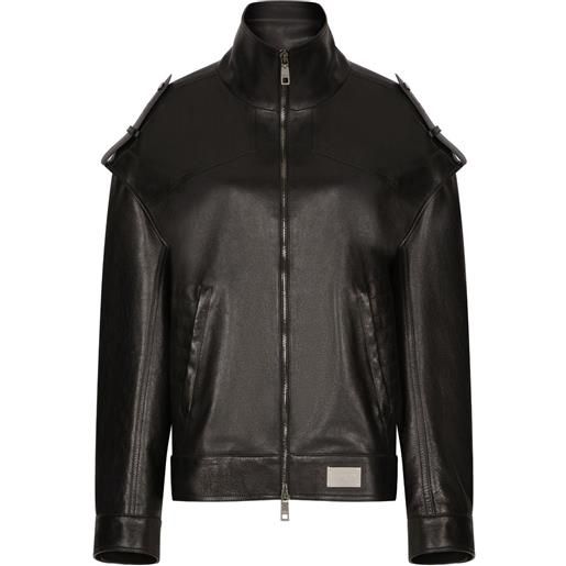 Dolce & Gabbana giacca con placca logo - nero