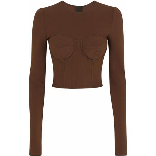 Dolce & Gabbana corsetto a maniche lunghe - marrone