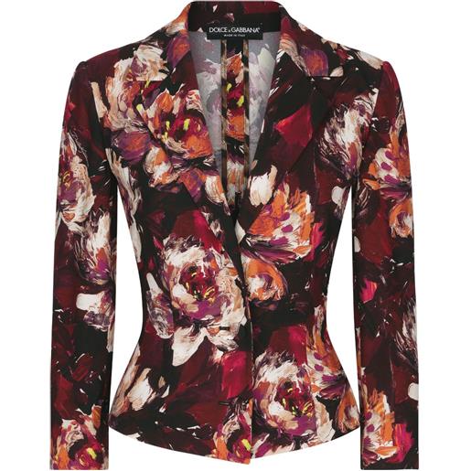 Dolce & Gabbana blazer a fiori - rosso