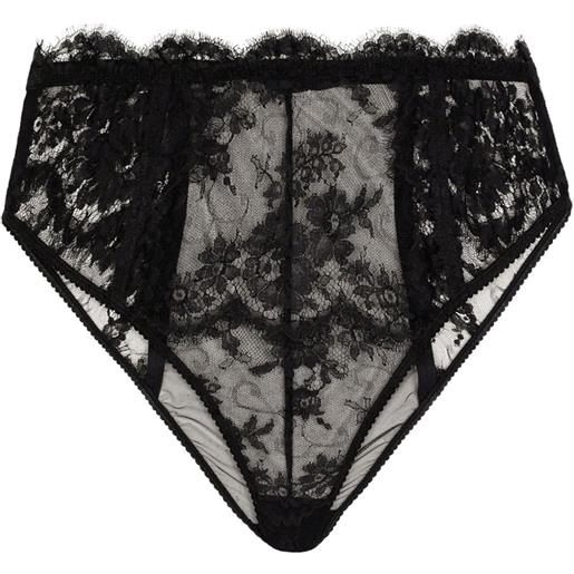 Dolce & Gabbana slip a vita alta con pizzo - nero