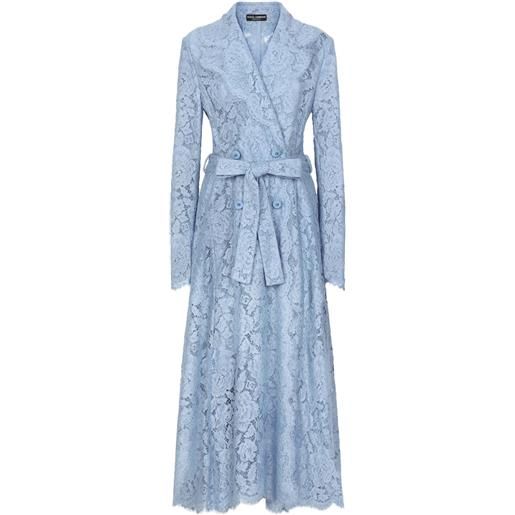 Dolce & Gabbana trench dna in pizzo cordonetto - blu