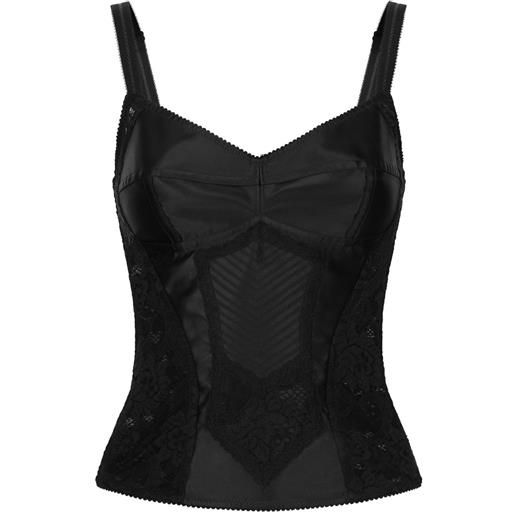 Dolce & Gabbana top in stile corsetto - nero