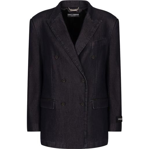 Dolce & Gabbana giacca doppiopetto con revers a lancia - nero