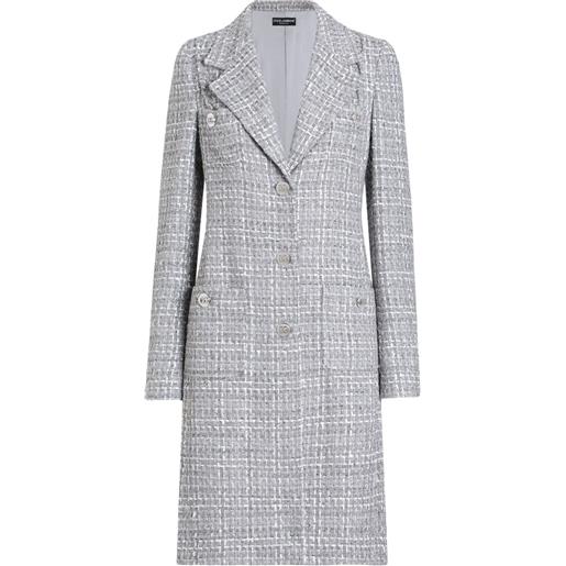 Dolce & Gabbana cappotto in tweed - grigio