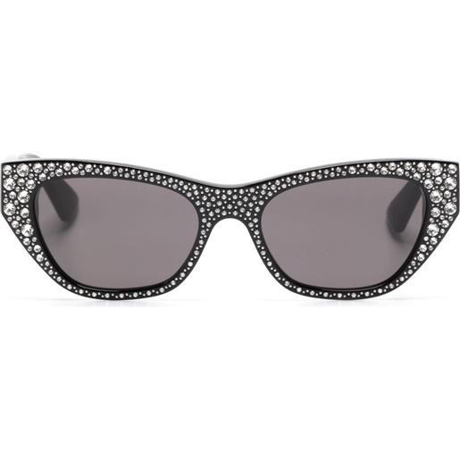 Alexander McQueen Eyewear occhiali da sole cat-eye con decorazione - nero