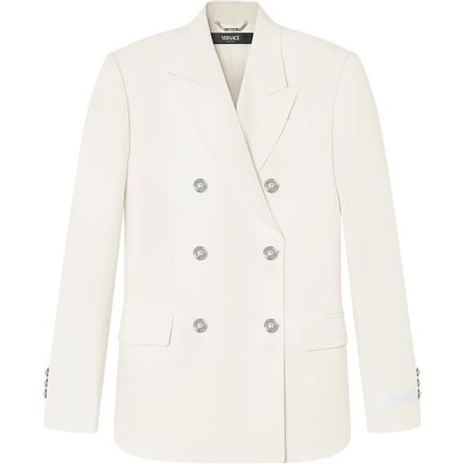 Versace blazer medusa con doppio bottone - bianco