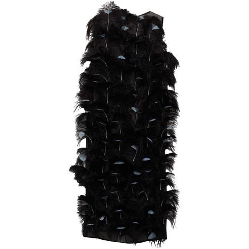 Prada abito in seta e organza con decorazione - nero