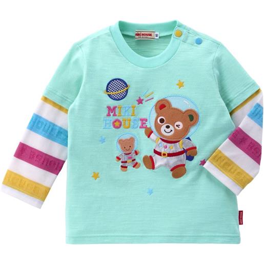 Miki House t-shirt bear astronaut - blu
