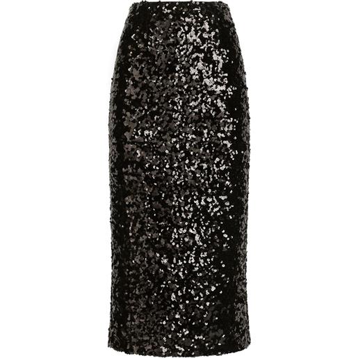 Dolce & Gabbana gonna midi a matita con paillettes - nero
