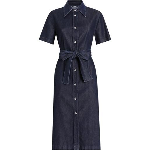 Dolce & Gabbana abito denim con cintura - blu